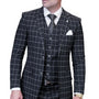 ModeMosaic Collection: Modern Tailored 3PC Suit with Windowpane Design In Black