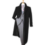 Black Diamond Wool Gabardine Duster Coat