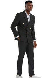 Royale Collection: 2-Piece Solid Suit For Men In Black - Slim Fit
