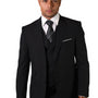 Qualitique Collection: Black 3PC Modern Fit Suit with Double Breasted Vest