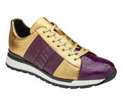 Belvedere Blake Purple & Gold Ostrich & Italian Calf Leather Sneaker
