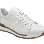Belvedere Blake Collection: White Ostrich & Italian Calf Leather Sneaker