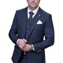 Classy Cove Collection: Charcoal 3PC Modern Fit Plaid Suit with 200's Italian Wool & Cashmere