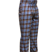 Antlia Collection: Blue Plaid Wide-Leg Pants