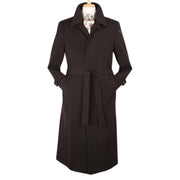 Divine Drapes Collection: Brown Wool Gabardine Duster Coat