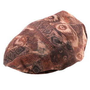 Designer Ivy Cap in Brown with Camo Paisley and Checkered Accents