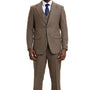Sleekifyer Collection: Men's Graph Check 3 Piece Hybrid Fit Suit In Brown