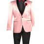 RoyaleRift Collection: Pink with Black Lapel Single Breasted Slim Fit Blazer