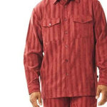 Elven Collection: Men's Burgundy Velour Corduroy 2-Piece Walking Suit Set