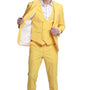 Noble Collection: Men's 3-Piece Slim Fit Solid Suit In Canary