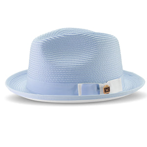 Innovique Collection: Carolina White Bottom Braided Stingy Brim Pinch Fedora Hat