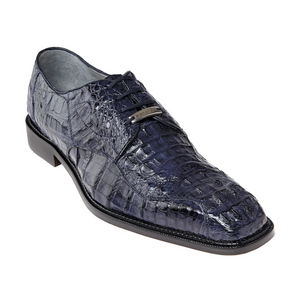 Belvedere Men's Genuine Hornback Caiman Dress Shoe in Navy - Chapo