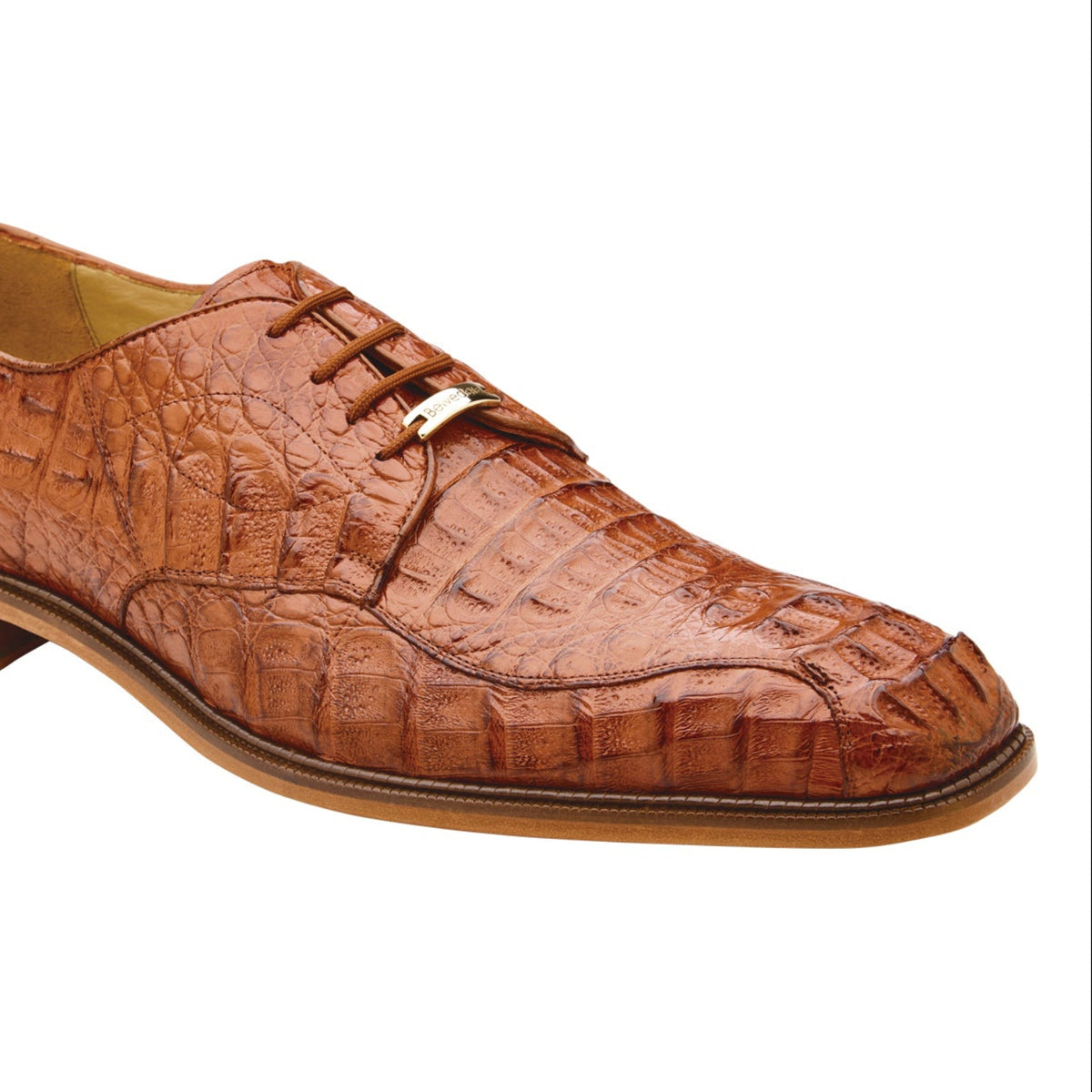 Angled view of Antique Sport caiman bicycle-toe shoe