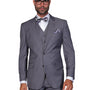 Pan Prestige Collection: 3PC Modern Fit Solid Color Suit With Super 180's Italian Wool In Charcoal