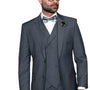 Qualitique Collection: Charcoal 3PC Modern Fit Suit with Double Breasted Vest