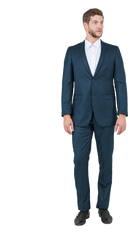 Mid navy slim fit suit, front view