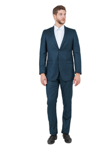 Mid Navy Sharkskin 2-Piece Slim Fit Suit