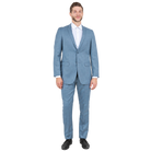 Smoke blue slim fit suit, front view