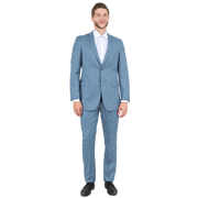 Smoke Blue Sharkskin 2-Piece Slim Fit Suit