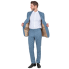 Smoke blue slim fit suit, open jacket view