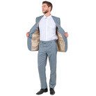 Shark grey slim fit suit, open jacket view