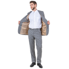Earth tan slim fit suit, open jacket view