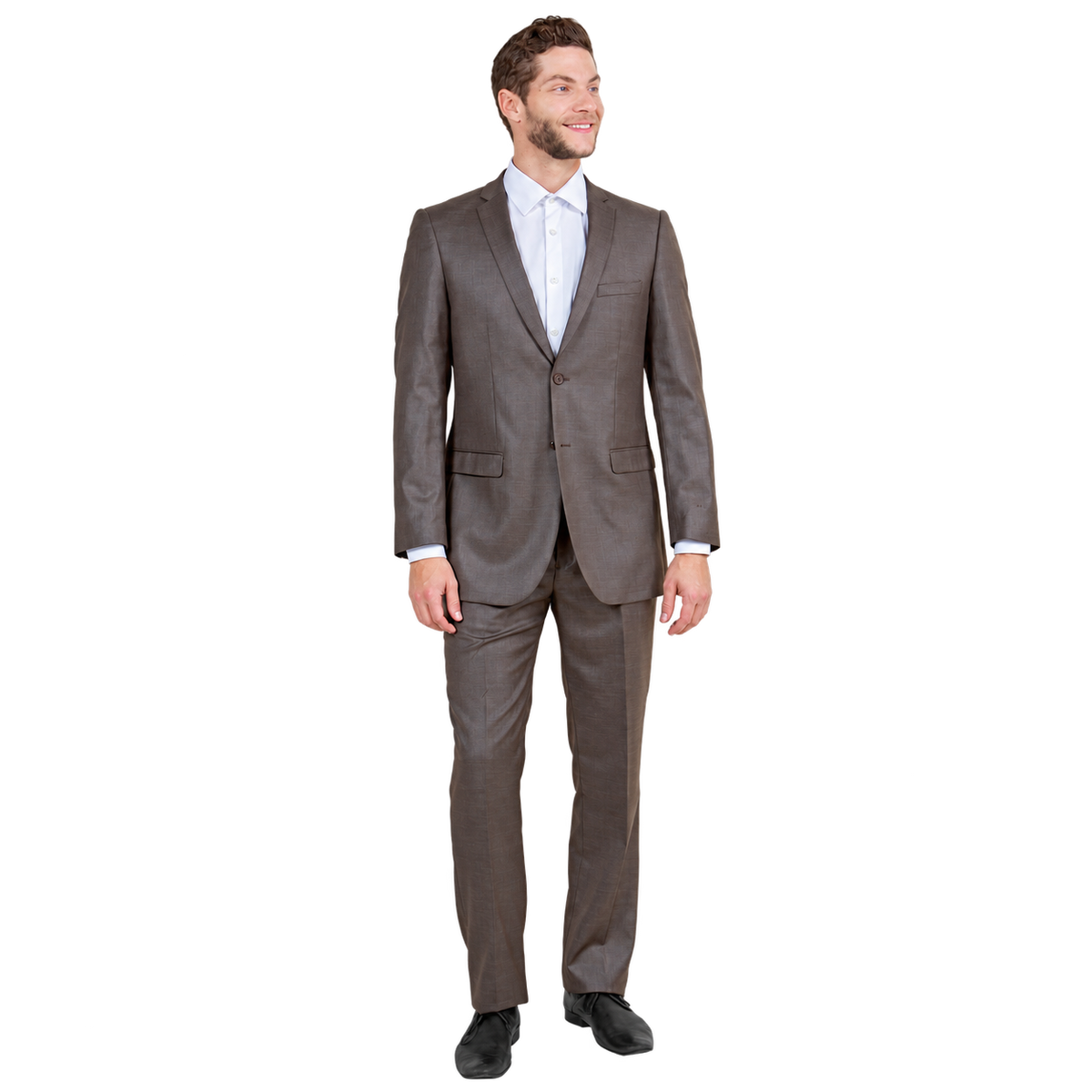Cocoa slim fit suit, front view