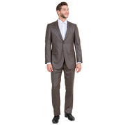 Cocoa Sharkskin 2-Piece Slim Fit Suit