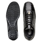 Rubber outsole of black alligator and calfskin sneaker
