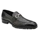Black caiman and ostrich bit loafer by Belvedere