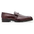 Belvedere Corso Dark Burgundy exotic bit loafer — side view