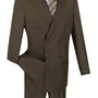 Majestify Collection: Brown 2 Piece Solid Color Double Breasted Regular Fit Suit