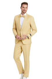 Distinction Collection: Men's Solid 2-Piece Suit In Dijon - Slim Fit