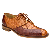 Saddle & Antique Walnut Genuine Caiman Oxford Shoe by Belvedere