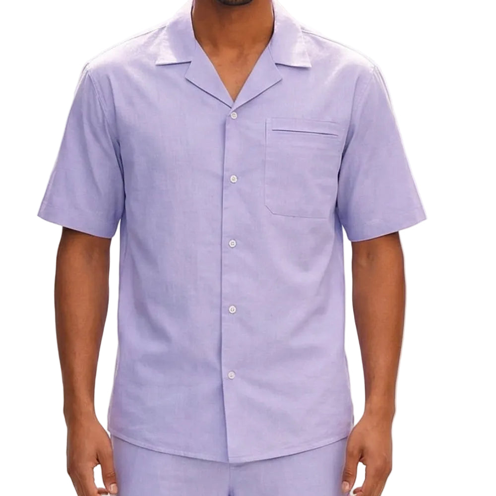 Lavender Pleated Pintuck Linen Walking Suit by Stacy Adams – Suits