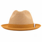 OG gold two-tone stingy brim fedora hat by Montique front view