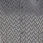 black short sleeve walking suit shirt with tone-on-tone textured pattern fabric details