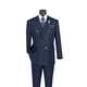 2-Piece Double Breasted Glen Plaid Regular Fit Suit - Navy