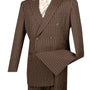 Symphony Collection: Double-Breasted Stripe Suit In Brown