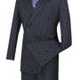 Symphony Collection: Navy 2 Piece Pinstripe Double Breasted Regular Fit Suit