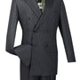 Symphony Collection: Double-Breasted Stripe Suit In Charcoal