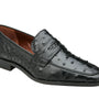 Belvedere Genuine Ostrich Quill Penny Loafer in Classic Black