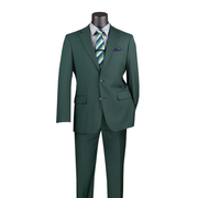 2-Piece Regular Fit Suit with Adjustable Waist Pants - Hunter Green
