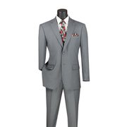 2-Piece Regular Fit Suit with Adjustable Waist Pants - Medium Grey