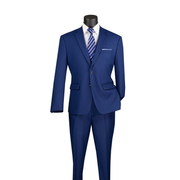2-Piece Regular Fit Suit with Adjustable Waist Pants - Twilight Blue