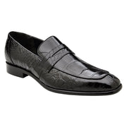 Black Genuine American Alligator Penny Loafer by Belvedere