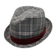 Stanza Collection: Scala Grey Polyester Plaid Fedora with 1.5 Inch Brim