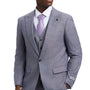 Persephone Collection: Plaid 3-Piece One-Button Closure Hybrid Fit Suit In Grey