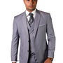 Qualitique Collection: Grey 3PC Modern Fit Suit with Double Breasted Vest