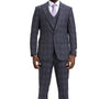 Nouvefy Collection: 3 Piece Plaid Hybrid Fit Suit In Charcoal For Men